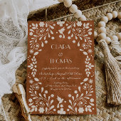Terracotta Vintage Mexican Wedding Invitation 招待状