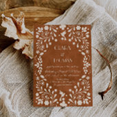 Terracotta Vintage Mexican Wedding Invitation 招待状