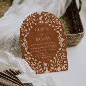 Terracotta Vintage Mexican Wedding Invitation 招待状