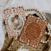 Terracotta Vintage Mexican Wedding Invitation 招待状