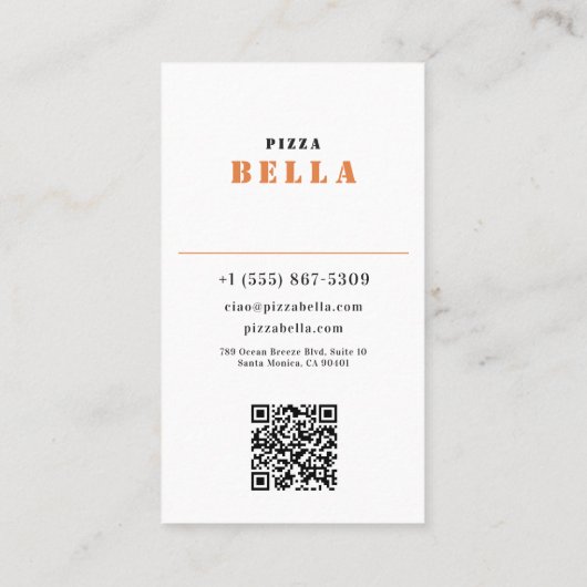 Terracotta Warmth- Rustic Italian Pizza Bella Shop 名刺 (裏面)