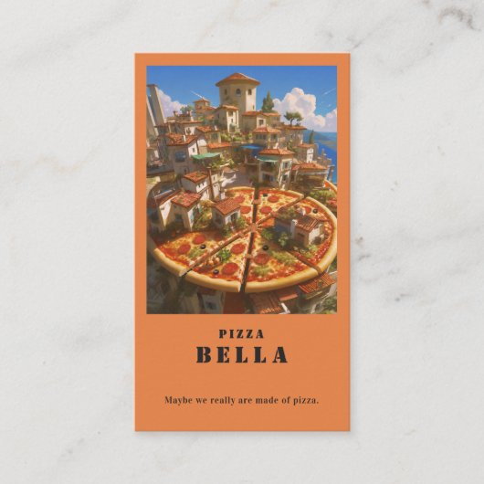 Terracotta Warmth- Rustic Italian Pizza Bella Shop 名刺 (正面)