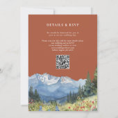 Terracotta Watercolor Mountain QR Code Wedding 招待状 (裏面)