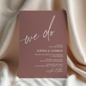 Terracotta We Do Minimalist Wedding Invitation 招待状