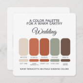 Terracotta Wedding Color Palette Card 招待状 (正面/裏面)