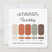 Terracotta Wedding Color Palette Card 招待状 (正面)
