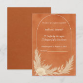 Terracotta Wedding RSVP Card (正面/裏面)