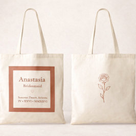 Terracotta Wedding Welcome Bag Tote with Rose トートバッグ