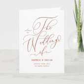 Terracotta Whimsical Calligraphy Boho Wedding プログラム (正面)