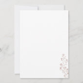 Terracotta White Indie Rustic Botanical flower 招待状 (裏面)