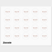 Terracotta & White Monogram Typography Wedding ラウンドシール (シート)