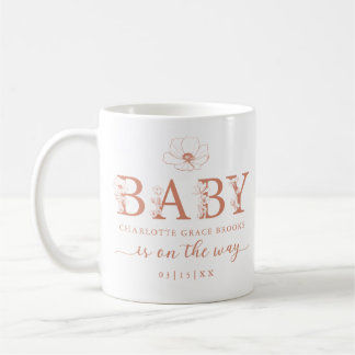 Terracotta Wildflower Baby Announcement Coffee Mug コーヒーマグカップ