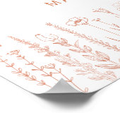 Terracotta Wildflower Baby Shower Welcome Sign ポスター (角)