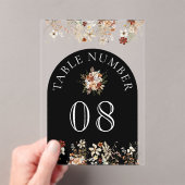 Terracotta Wildflower Black Acrylic Table Number アクリル招待状 (インサイチュ (ポータブル))
