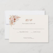 Terracotta Wildflower & Dried Palm Boho Wedding 出欠カード (正面)