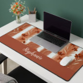 Terracotta Wildflower Monogram  デスクマット