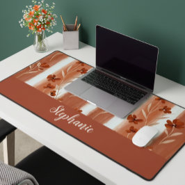 Terracotta Wildflower Monogram  デスクマット