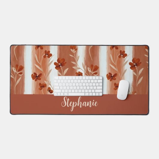 Terracotta Wildflower Monogram  デスクマット (キーボード&マウス)