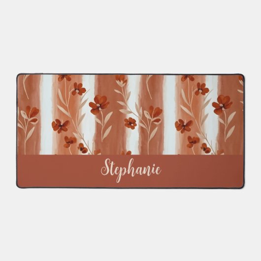 Terracotta Wildflower Monogram  デスクマット (正面)