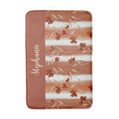 Terracotta Wildflower Monogram バスマット (正面縦)