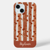 Terracotta Wildflower Monogram Boho  Case-Mate iPhoneケース (裏面)