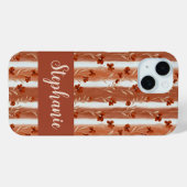Terracotta Wildflower Monogram Name Boho  Case-Mate iPhoneケース (裏面 (横))