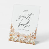 Terracotta Wildflower Mountain Guest Book Wedding 台座サイン (正面)