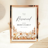 Terracotta Wildflower Mountain Reserved Seat Sign ポスター