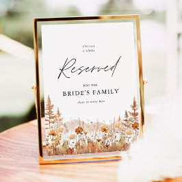 Terracotta Wildflower Mountain Reserved Seat Sign ポスター