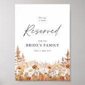 Terracotta Wildflower Mountain Reserved Seat Sign ポスター (正面)