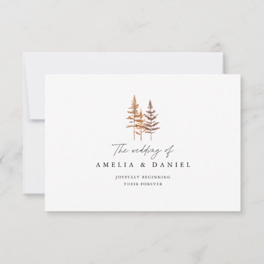 Terracotta Wildflower Mountain Wedding 出欠カード (裏面)