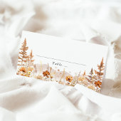 Terracotta Wildflower Mountain Wedding Place Card プレイスカード