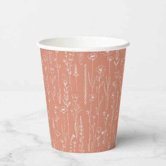 Terracotta Wildflower Party Cup | Botanical  紙コップ (裏面)