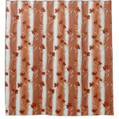 Terracotta Wildflower Stripe シャワーカーテン (正面)