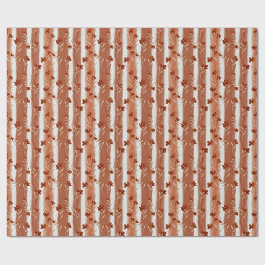 Terracotta Wildflower Stripe ラッピングペーパー (フラット)