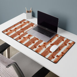 Terracotta Wildflower Stripe Office Laptop デスクマット