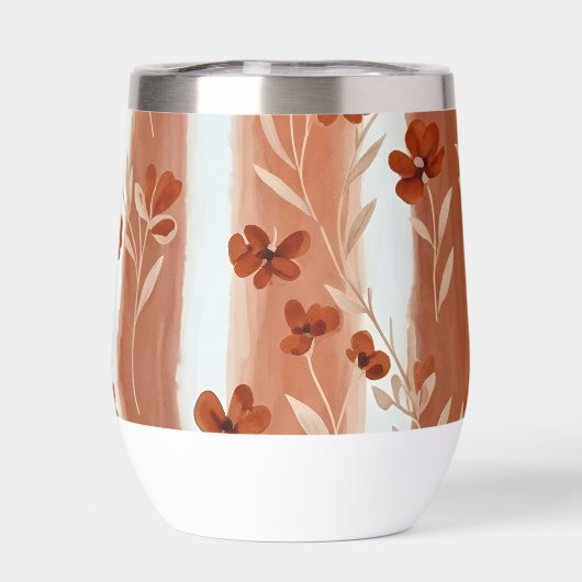 Terracotta Wildflower Stripe Wine Tumbler (背面)