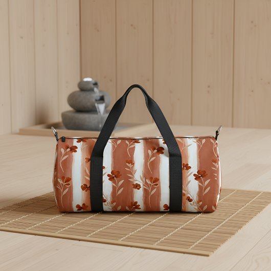 Terracotta Wildflower Stripe Yoga Mat ダッフルバッグ