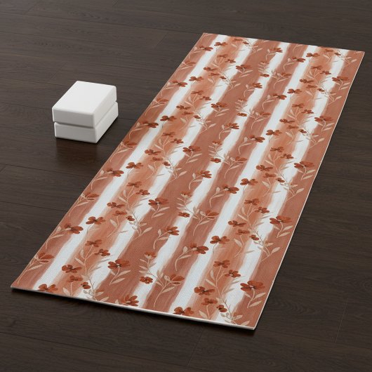 Terracotta Wildflower Stripe Yoga Mat ヨガマット