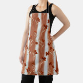 Terracotta Wildflower Vertical Stripe Boho Pattern エプロン (インサイチュ)