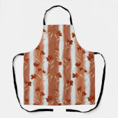 Terracotta Wildflower Vertical Stripe Boho Pattern エプロン (正面)