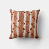 Terracotta Wildflower Vertical Stripe Boho Pattern クッション (裏面)