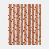 Terracotta Wildflower Vertical Stripe Boho Pattern フリースブランケット (正面)