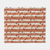 Terracotta Wildflower Vertical Stripe Boho Pattern フリースブランケット (正面(横))