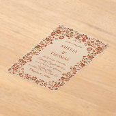Terracotta Wildflower Wedding Invitation アクリル招待状 (レイダウン)