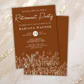 Terracotta Wildflowers Retirement Party Invitation 招待状