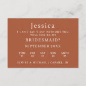 Terracotta Will You Be My Bridesmaid Proposal Card 招待状 (裏面)