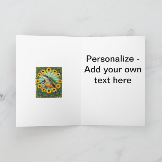 Terrapinと黒い目のスーザンフラワーズアールヌーボー シーズンカード (内部)