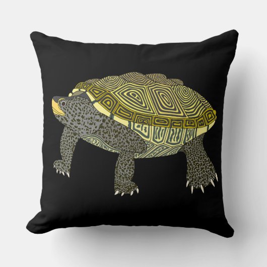 Terrapin (black) - Pillow クッション (正面)