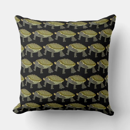 Terrapin (pattern black) - Pillow クッション (正面)